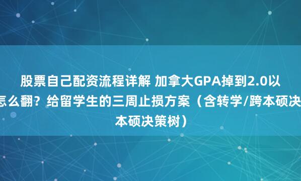 股票自己配资流程详解 加拿大GPA掉到2.0以下还怎么翻?给留学生的三周止损方案(含转学/跨本硕决策树)